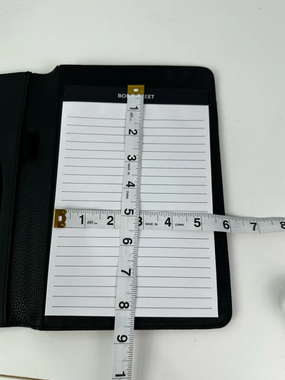 Bond Street Black Faux Leather Padfolio Folder Holds 5.5x8.5 Pad Pen & ID Holder